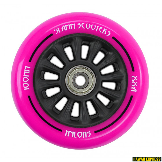 SL509roosa-560x560.jpg TÕUKERATTA RATAS 100mm Nylon Core 1tk - Image 1